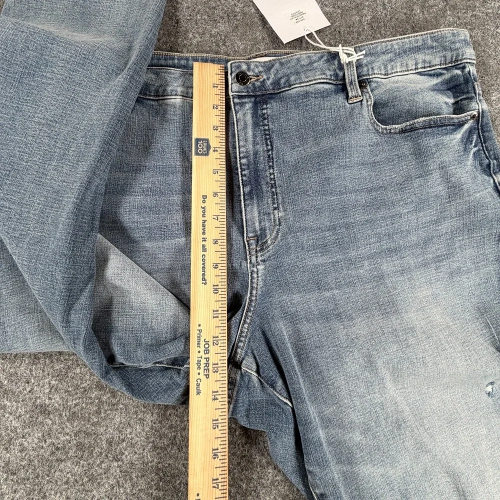 Pistola Jeans Women 22W Blue Denim Cotton High Rise Light Wash Distressed Skinny